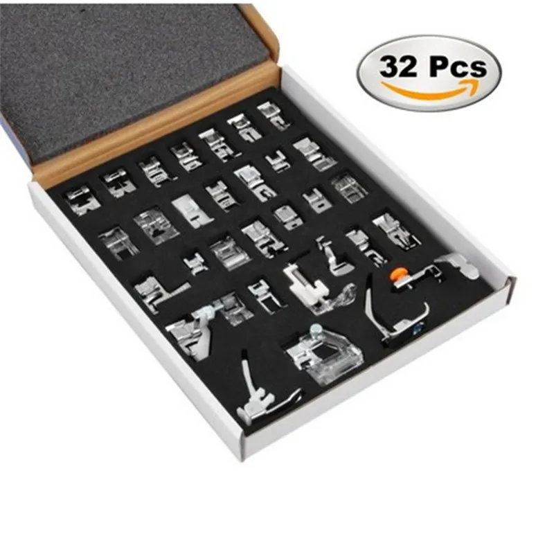 

32pcs Multifunctional Sewing Machine Presser Foot Feet Set Tool Replacement Sewing Accessories for sewing Machines with Box