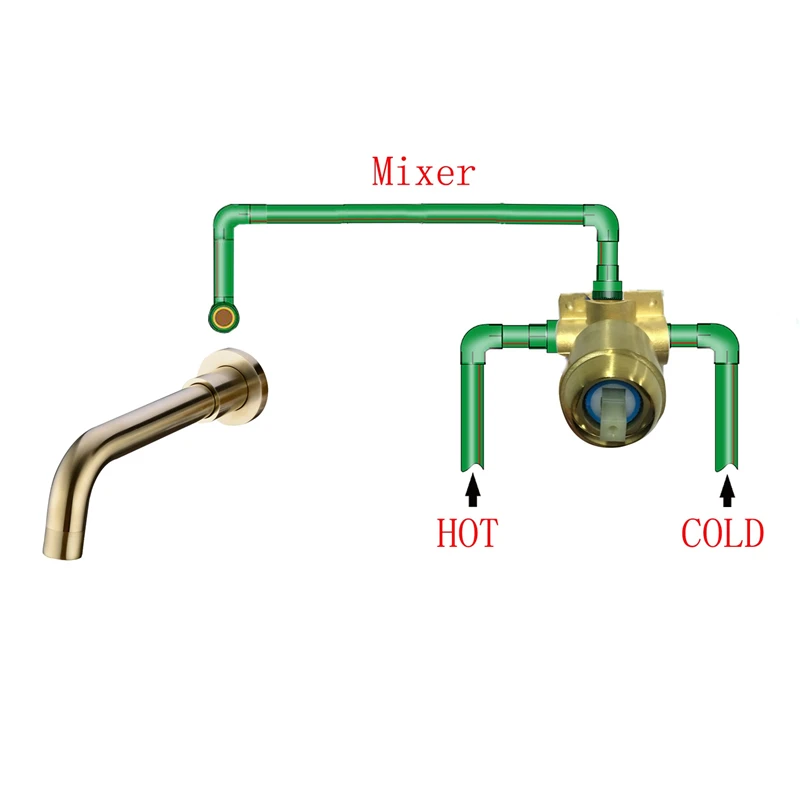 Матовый черный латунный кран с настенным креплением краны для умывальника