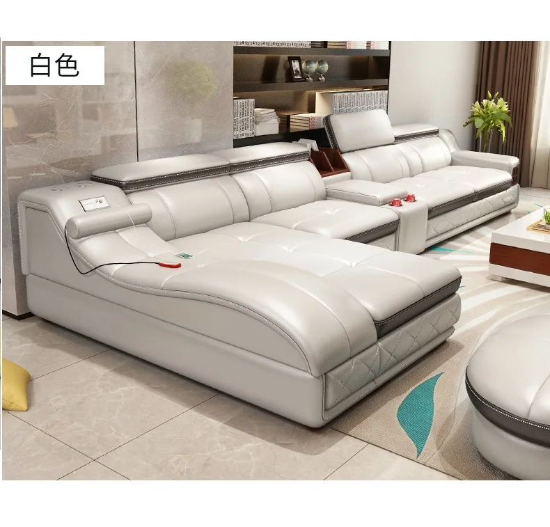 Современный дизайн гостиной диван набор высшего класса из натуральной кожи массажное кресло