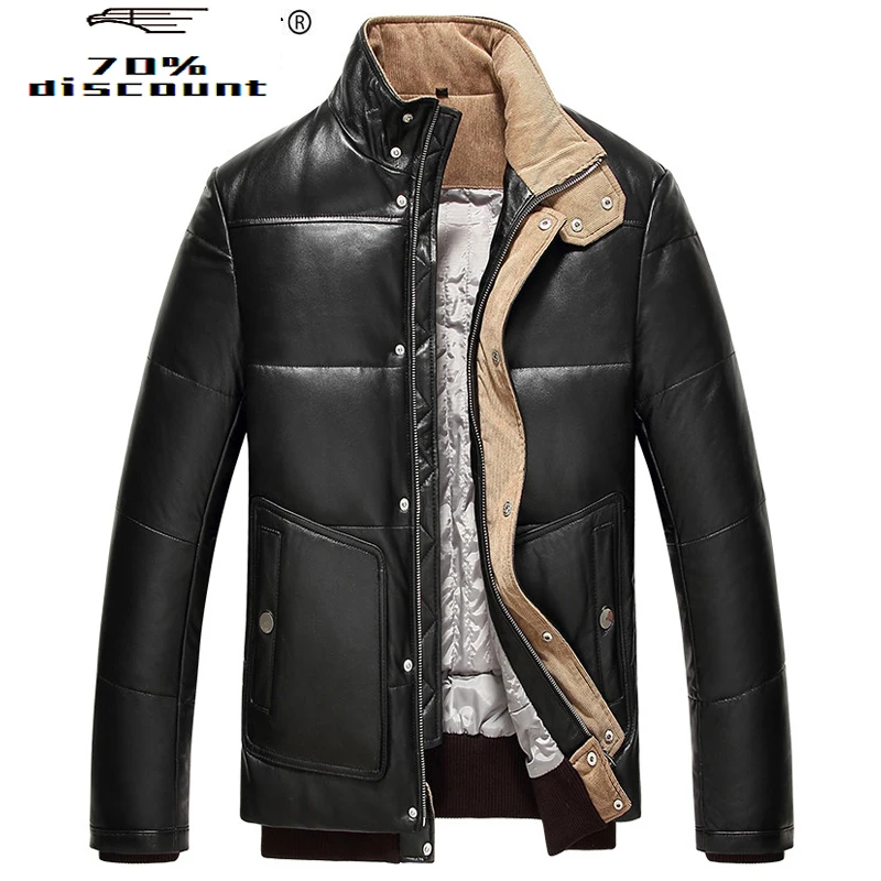 

Leather Jacket Winter Jacket Genuine Sheepskin Duck Down Jackets Mens Streetwear Coat Doudoune Homme LSY000032 MY2364