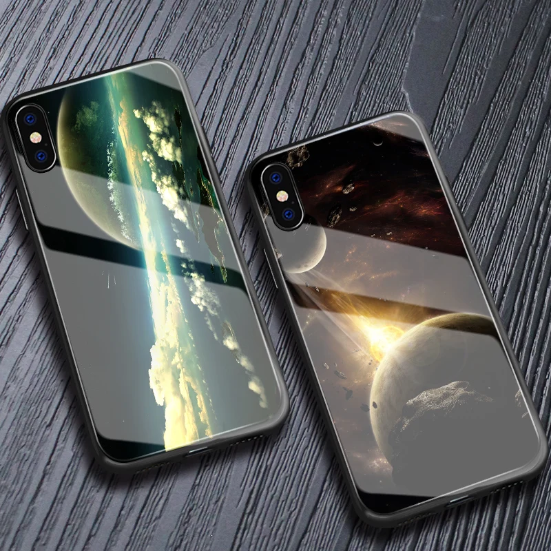 Чехол для iPhone 6 жесткая задняя крышка в стиле ретро космос Вселенная галактика туманность 6S plus 8 7 X XR XS MAX 11 12 pro