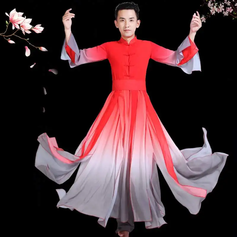 

Classical dance costume male Chinese Feng Shui Yue Luoshen modern dance costume hanfu dance fan dance costume