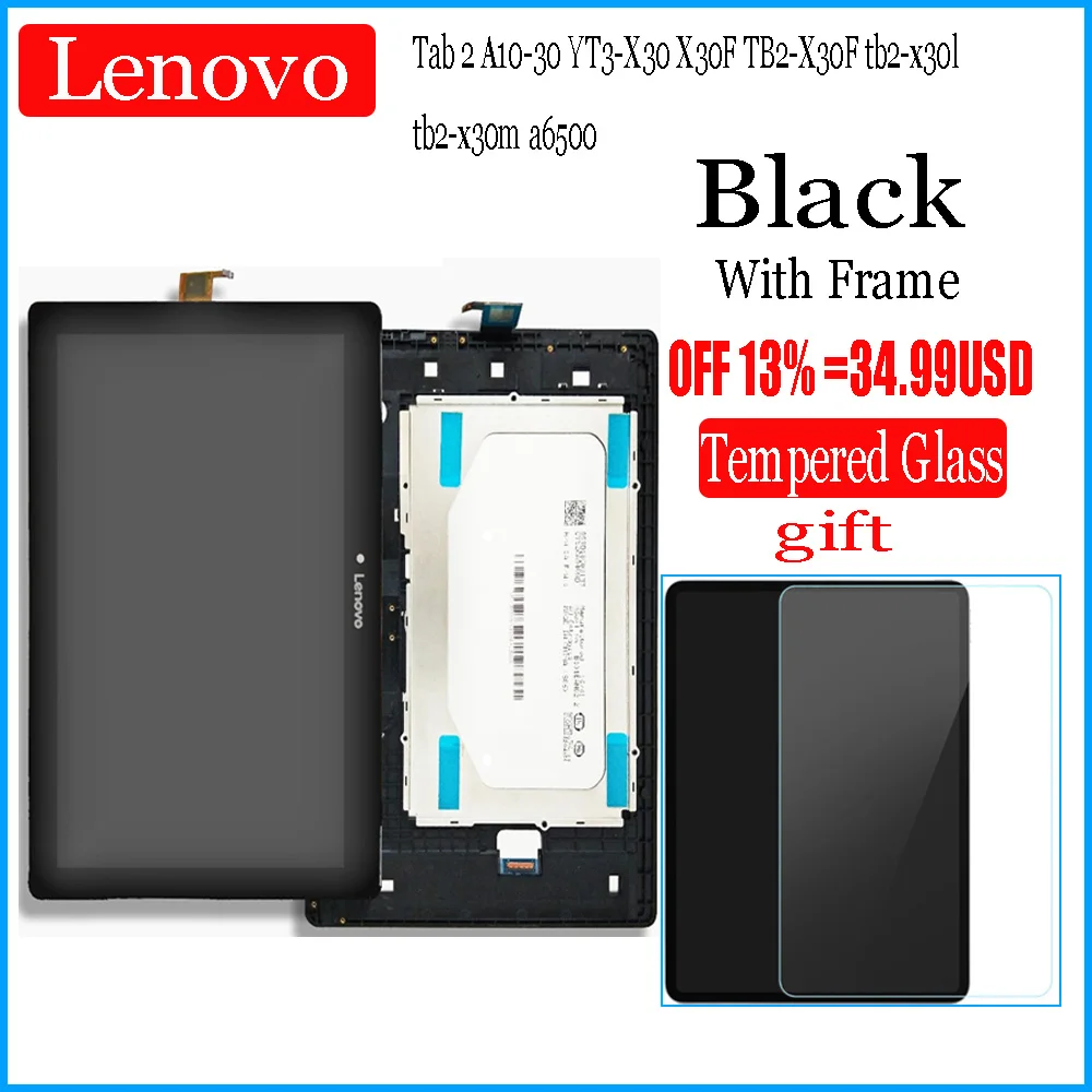 Для Lenovo Tab 2 Φ X30F A10 30 YT3 X30 a6500 10 1 &quotЖК дисплей с сенсорным экраном и
