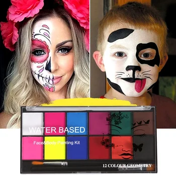 

New 12-color Face Body Art Painting Body Painting Drama Clown Halloween Makeup Face Halloween Party