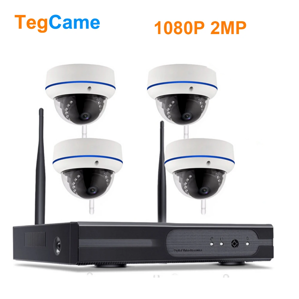 

H.265 1080P Wireless CCTV System 4CH HD WiFi NVR kit 2MP Outdoor Vandalproof Dome IP Wifi Camera Security System Surveillance