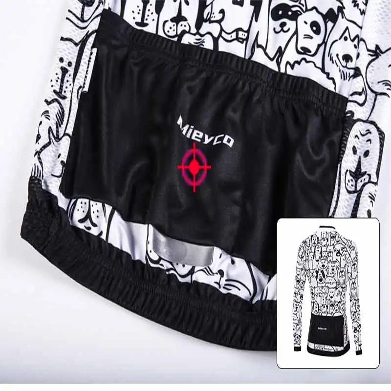 Women Jersey Breathable Cartoon Cat Cycling Jersey Spring Anti-Pilling Long Sleeves Bike Clothing Top Road Team Bicycle