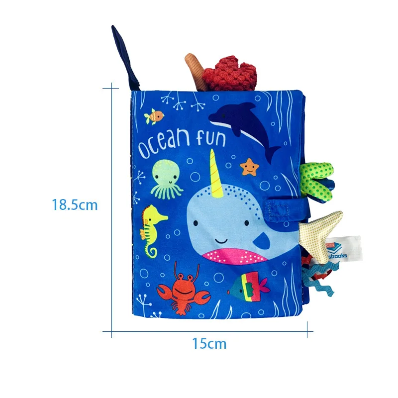Baby Cloth Book Sound Paper Early Learning Toy Tail Cloth Book Parent-child Interactive 3