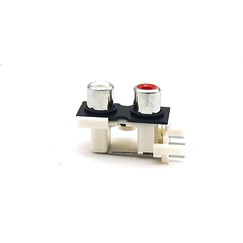 50PCS/100PCS/1000PCS 2 WAY RCA 2 Pin Copper White Female Audio Video Plug jack AV Socket Input and Output Connector RCA2-9