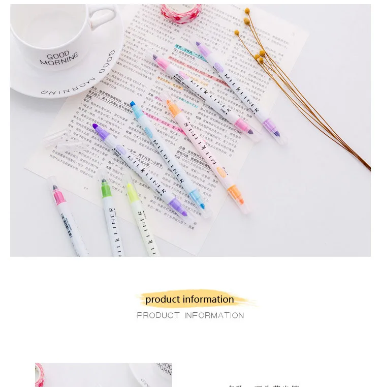 Корейская двухголовая одноцветная маркер Акварельная ручка студенческие заметки с цветным маркером № 12 цветов