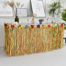 275X75 см Гавайская кружевная Тюлевая юбка с кисточками для стола для дома, для пикника, вечерние украшения для детского стола, Тюлевая юбка для стола