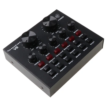 

V8 Live Sound Card Voice Changer Multiple Funny Sound Effects for Voice Chatting