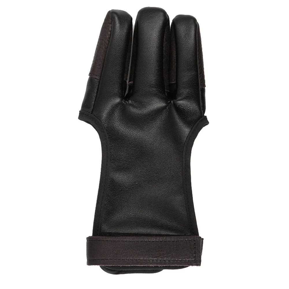 1Pc 3 Fingers Archery Protective Glove Guard for Recurve Compound Bow Shooting Gloves Archery Glove Hand Guard faux leather Glov