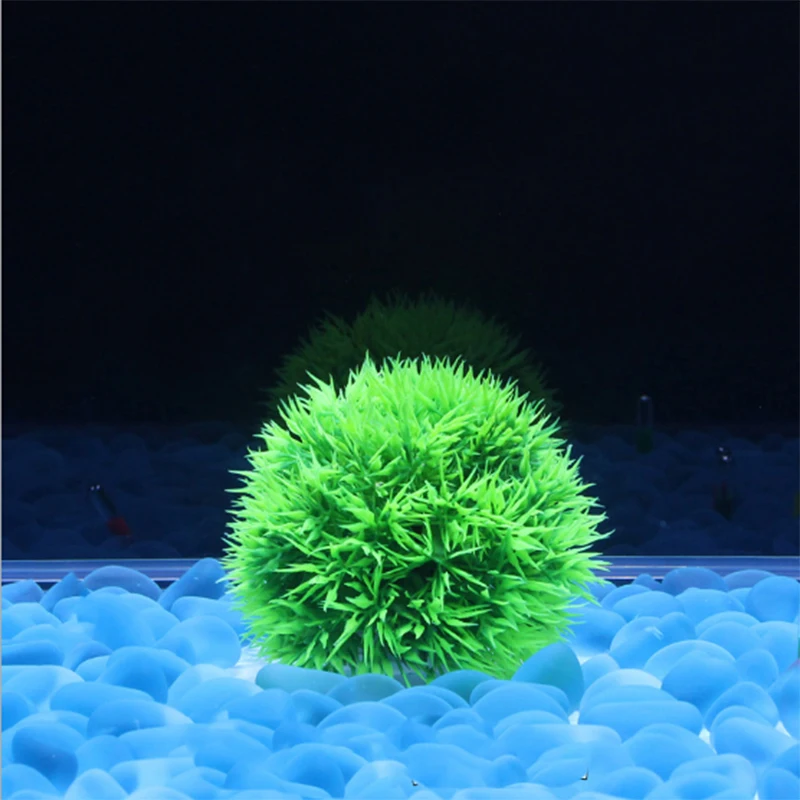 Dia. 8cm Aquarium Plants Decoration Simulation Plastic Grass Ball Fish Tank Background Decor Water Weeds Ornament Aquarium