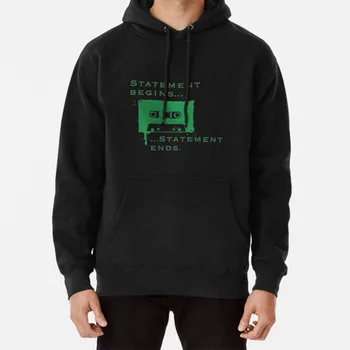 

Statement Begins Statement Ends Hoodie Podcast Horror Dark Black Green Academic Spooky Death Fear Terror