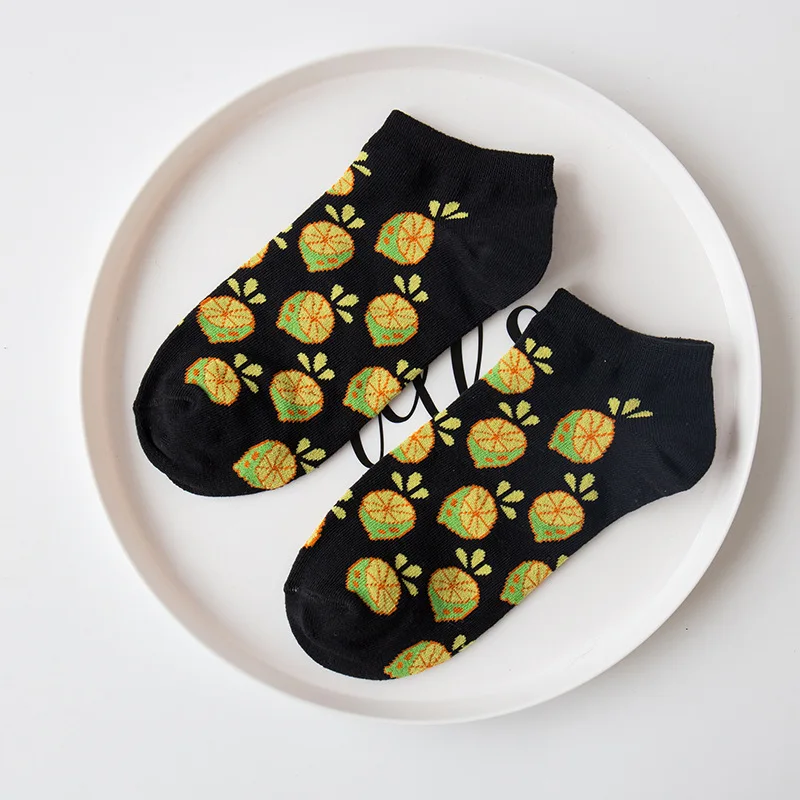 Lente zomer Hoge Kwaliteit Leuke Grappige Harajuku/ботинки с рисунком из мультфильма; sokken fruit Patroon; повседневная обувь Katoen Korte Sokken voor vro - Цвет: x8891--4