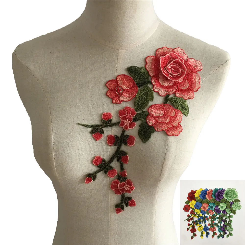 Lace fabric Application Laces 3D flower Embroidery Polyester collar DIY Sewing Craft material Dress Accessories Supplies | Дом и сад
