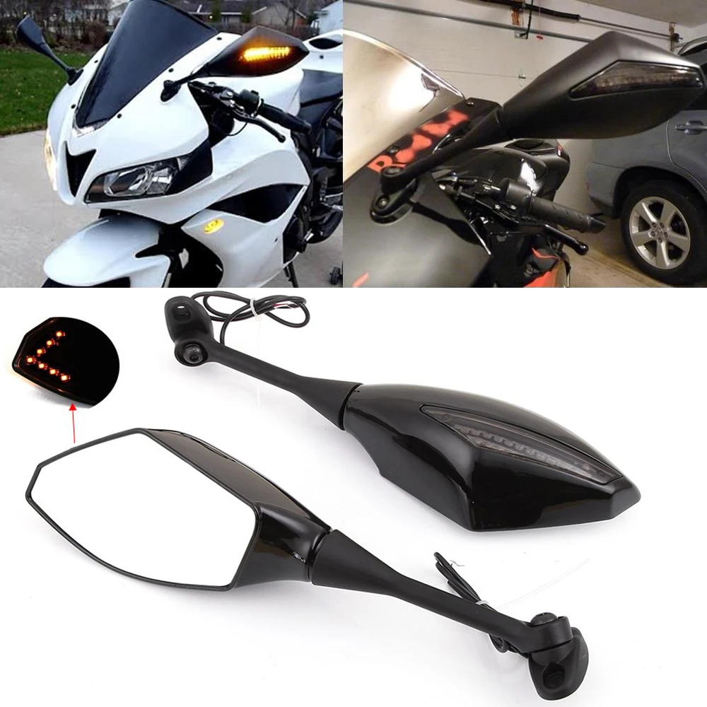 Motorcycle LED Turn Signals Indicator Rearview Fairing Mount Side 