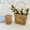 Ins Mini Rattan Basket Travel Picnic Storage Basket Wall Hanging Flower Baskets Desktop Sundries Organizer Home Decor Panier 바구니 1