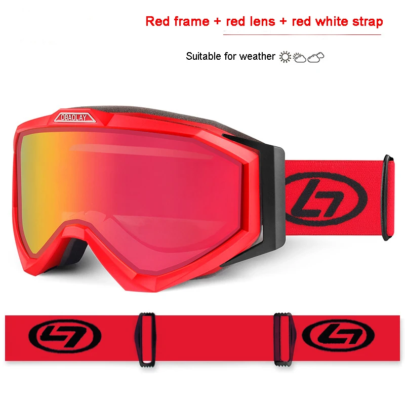 Лыжные очки для мужчин и женщин, анти-туман, анти-УФ очки для сноуборда, защитные ветрозащитные очки для катания, аксессуары для лыж, очки