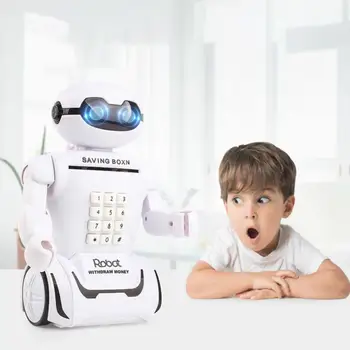

2019 Hot New Creative Storage Tank Music Password Multi-function Atm Table Lamp Robot Piggy Bank Decoration Children's Toys