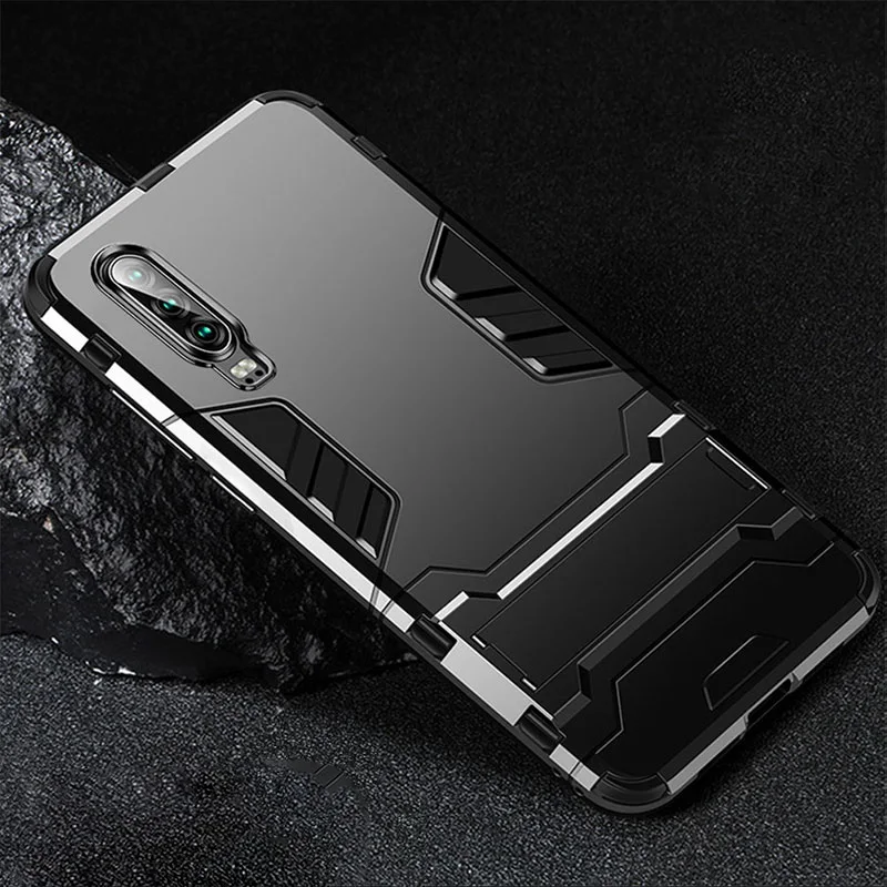 cute phone cases huawei Case For Huawei P30 Lite Silicone P30 Cover Anti-Knock Hard PC Robot Armor Slim Phone Back Cases For Huawei P30 Pro Coque Huawei dustproof case