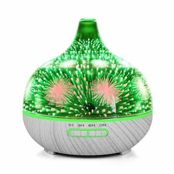 

3D Firework Glass Air Humidifier with 7Color Led Night Light Aroma Essential Oil Diffuser Mist Maker Ultrasonic Humidifier