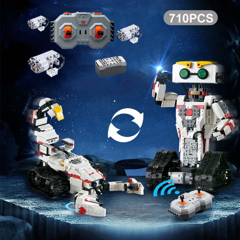 710 шт 2 в 1 RC Трансформация Робот строительные блоки креативная модель MOC
