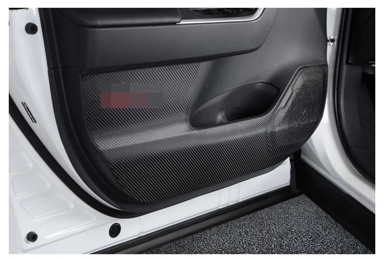 4 шт. автомобильный карбоновый черный межкомнатный кожаный защитный чехол для Toyota RAV4 XA50 аксессуары - Название цвета: Carbon fiber 4pcs