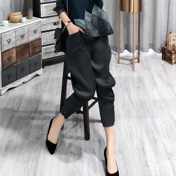 

TVVOVVIN 2020 new spring and summer fashion pleated vintage clothes slim full length high waist pleated pants WK68502