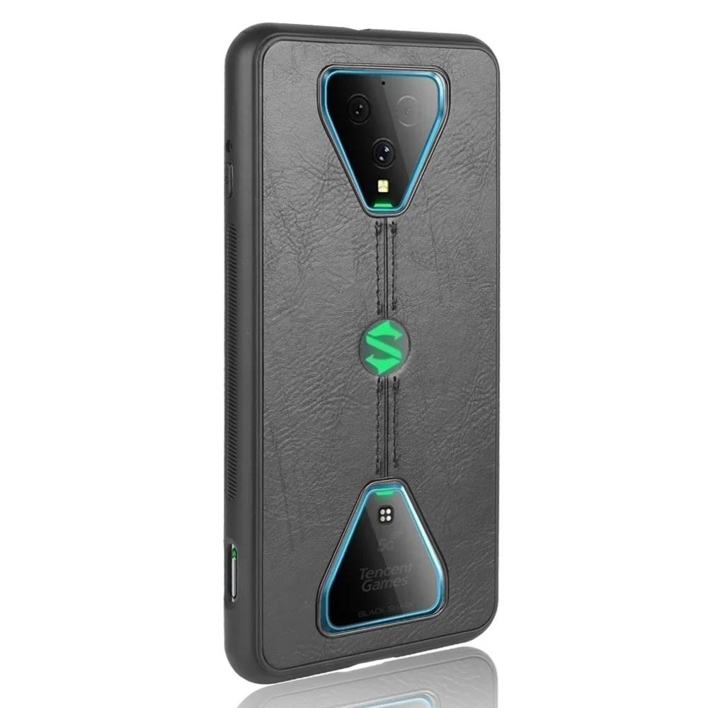 Premium PU Leather Phone Case with Suture Soft Edge for Xiaomi Black Shark 3 Pro