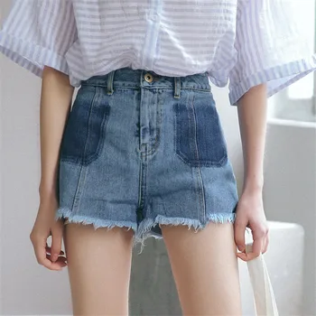 

Real shot 2020 new fashion summer wash straight thin denim shorts
