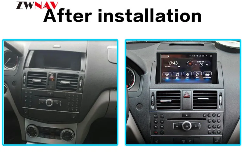 Cheap Android 8.0 Car multimedia player head unit For Mercedes Benz C Class W204 C200 2007 - 2014 Radio stereo Audio gps tape recorder 1