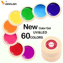 Цветной гель-краска Venalisa, УФ-гель для ногтей, замачивающийся, светодиодный лак для ногтей, 60 цветов, блеск радужной краски, Гель-лак для ногтей