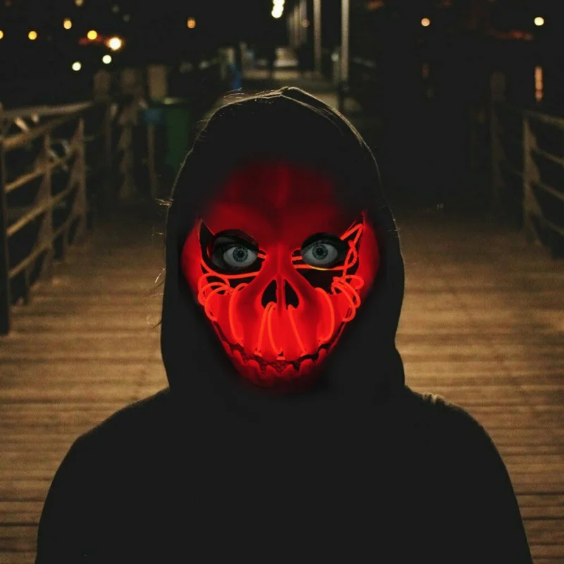 

Halloween Masks Horror LED Pumpkin Skull Masks Light Up Party Mask Masquerade Glowing Decorative Maska Party Props