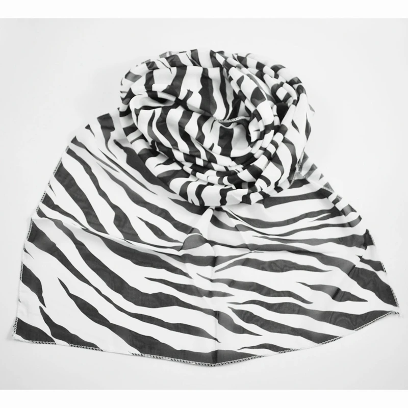 SODIAL(R) Black White Chiffon Zebra Strips Striped Women Shawl Scarves Wrap Pashmina Gift