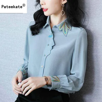 

New Arrival Blouses Women Tops Casual O-Neck Long Sleeves Blouses 2020 Spring Summer Chiffon Polka Dots Shirt comfort Blouses