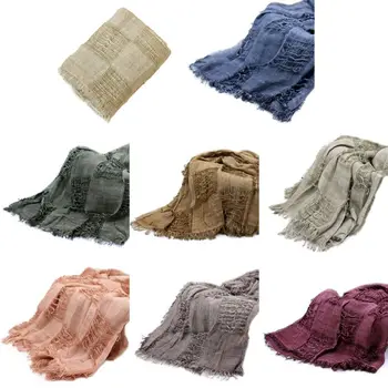 

Baby Children Photography Clothing Newborn Vintage Tassel Wrapped Cloth Soft Swaddle Wrap Baby Bedding Bath Towel Solid