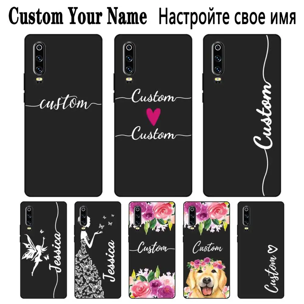 Модный пользовательский именной DIY Черный Мягкий ТПУ силиконовый чехол для huawei P8