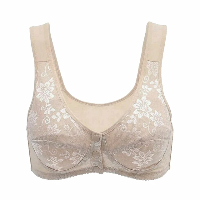 Fashion Soft Cotton Bras Girls Lingerie Gathered Front-Close Bralette Size  36-46 B C D Underwear Full Cup Female Mommy