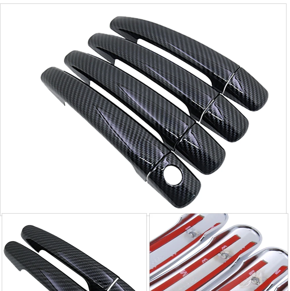 for Peugeot 207 207SW SW CC 2006~2014 07 Black Carbon Fiber Car Handle Or  ABS Chrome Door Handles Cover Accessories Cap Styling - AliExpress