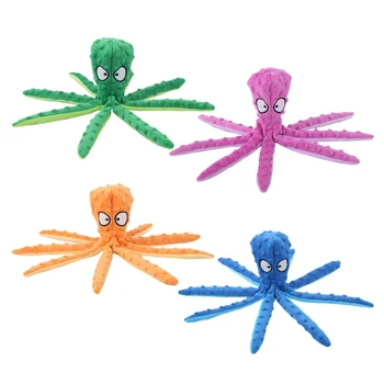 

8 Legs Octopus Stuffed Plush Squeaky Toy Pet Dog Squeaker Sounder Sounding Paper Puppy Play Training Teeth Chew Molar Supplies