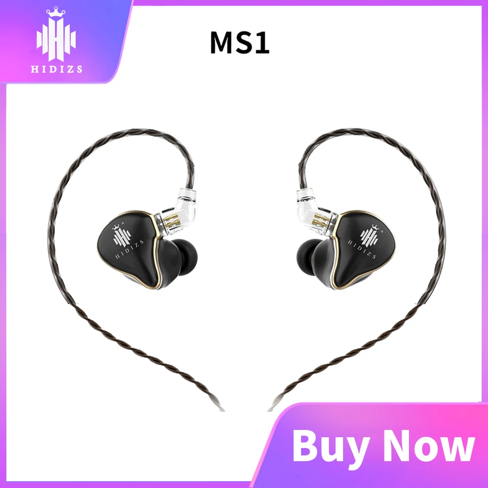 HIDIZS MS1 Rainbow Dynamic In Ear earphone Wired Audiophile Diaphragm Hi Fi IEM headset with Detachable Cable
