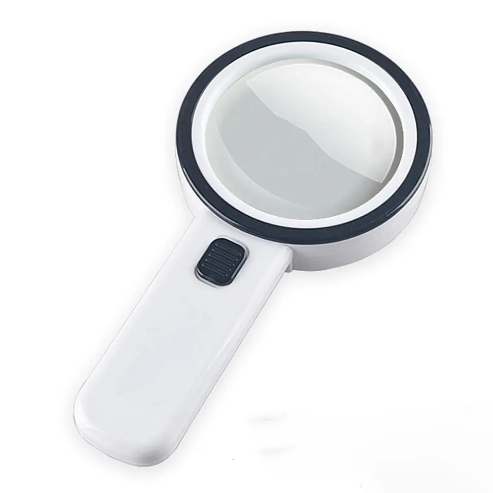 

Portable Handheld Magnifiers 30X Optical Glass Magnifying Tool With LED Light Lamp for Reading and Identification
