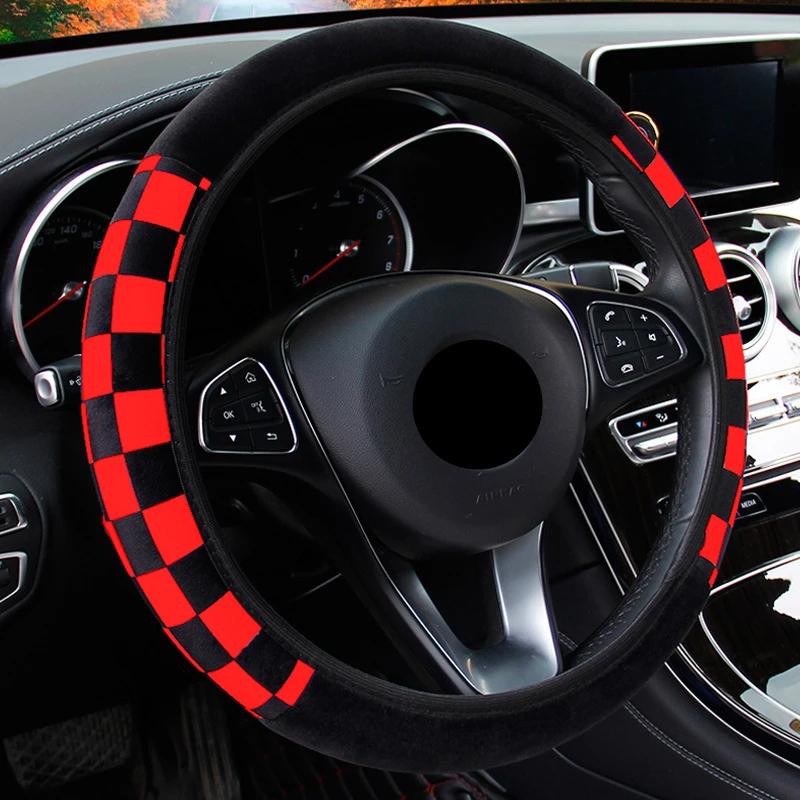 Universal 38Cm Pluche Auto Decoratie Auto Stuurhoes Auto Steering Covers Voor Auto Auto Accessoires|Stuurhoezen| - AliExpress