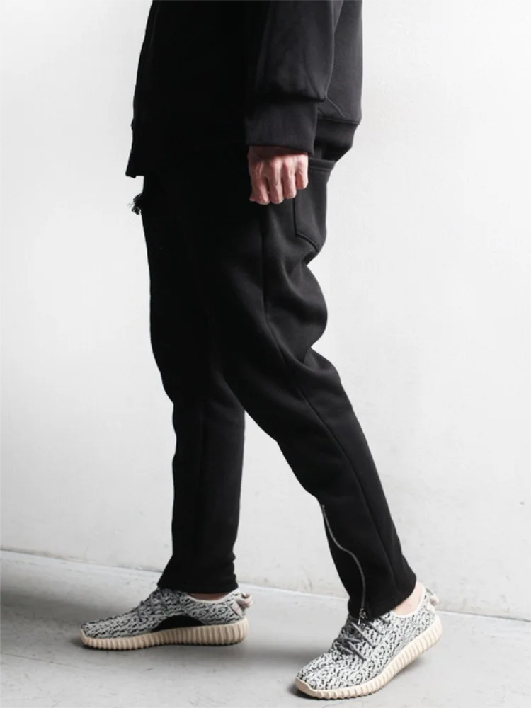 Men's Conical Pants Harun Pants Spring And Autumn New Personality Zipper Design Slim Tailoring Large Size Small Foot Pants