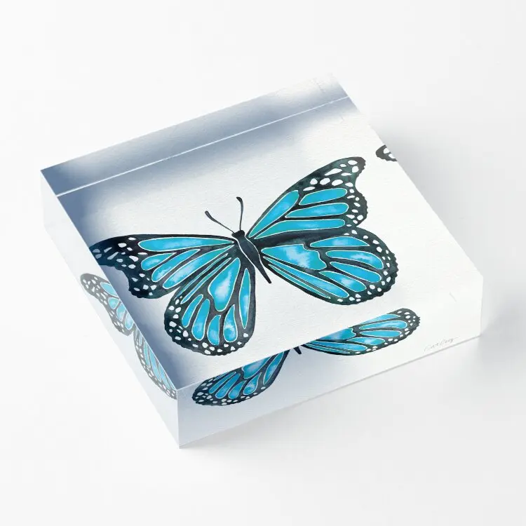 

Синий морфио бабочка акриловый блок Свадебная доска забавное украшение для комнаты модные милые домашние фотографии Прозрачный декор для спальни