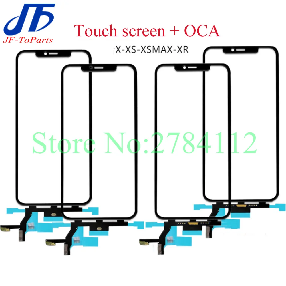 5- 10Pcs Replacment For iPhone X XS MAX XR Touch Screen oca film Frame Digitizer Front Glass Sensor Outer Panel With Flex Cable | Мобильные