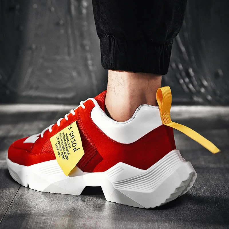 

New Retro Men Sneakers Thick Sole Breathable Mesh Running Shoes for Men Platform Chunky Shoes Outdoors Walking Shoes Zapatillas