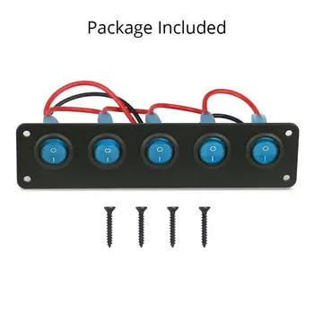 

On-Off Switch 3Pin Blue LED Toggle Rocker Panel Car Boat 6.50 x 1.57 inch