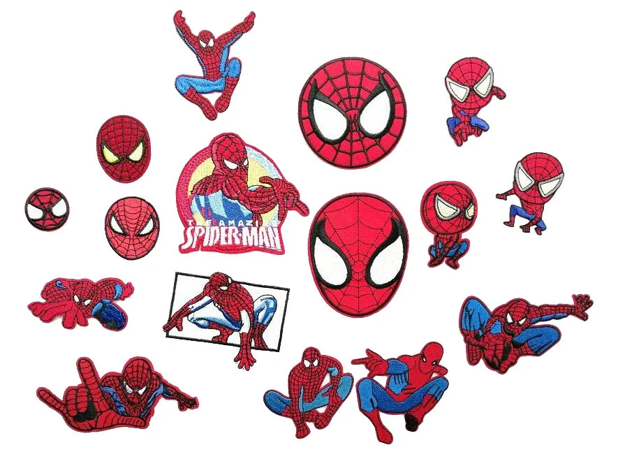

Spider-man iron on patches badge Heated Embroidery Stick Dc Animation Patch Avenger Alliance Manwei Hero Emblem